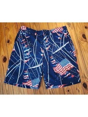 Polo Ralph Lauren American Flag patriotic Relaxed Fit Shorts 34 Nautical 10”